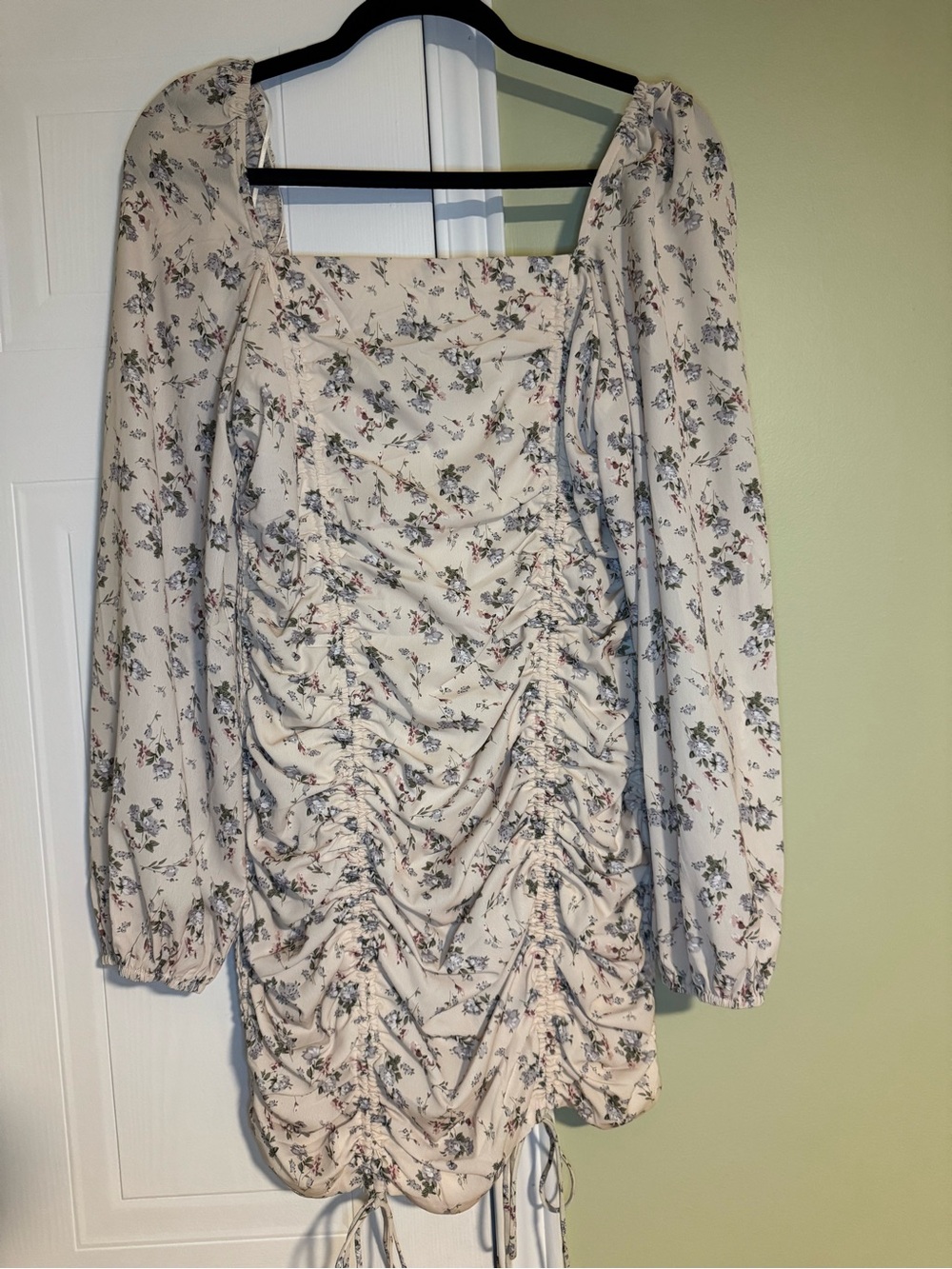 long sleeve floral mini dress